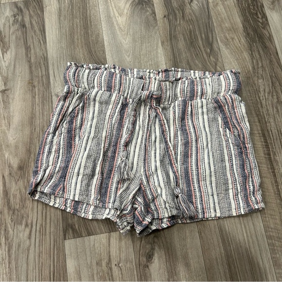 NWOT Small Sky & Sparrow Striped Linen Blend Shorts with Pockets - Picture 1 of 4